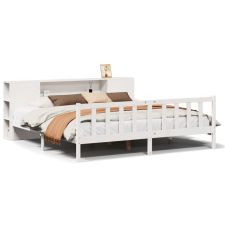 vidaXL fehér tömör fenyőfa könyvespolcos ágy matrac nélkül 180x200 cm (3321664) ágy és ágykellék