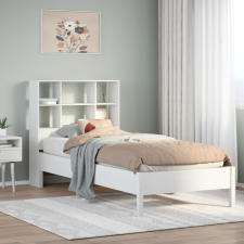 vidaXL fehér tömör fenyőfa könyvespolcos ágy matrac nélkül 75 x 190 cm ágy és ágykellék