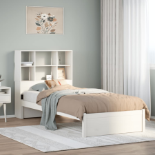 vidaXL fehér tömör fenyőfa könyvespolcos ágy matrac nélkül 90 x 190 cm ágy és ágykellék