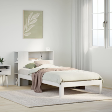 vidaXL fehér tömör fenyőfa könyvespolcos ágy matrac nélkül 90 x 200 cm ágy és ágykellék