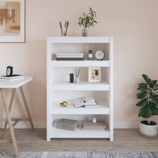 vidaXL Fehér tömör fenyőfa könyvszekrény 80x35x126 cm bútor