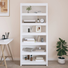 vidaXL fehér tömör fenyőfa könyvszekrény 80x35x183 cm bútor