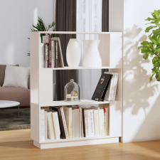 vidaXL fehér tömör fenyőfa könyvszekrény/térelválasztó 80x25x101 cm bútor