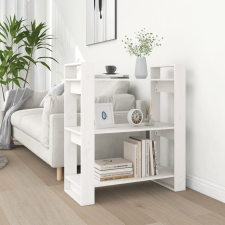 vidaXL fehér tömör fenyőfa könyvszekrény/térelválasztó 80x35x91 cm bútor