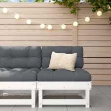 vidaXL fehér tömör fenyőfa középső kanapé párnákkal kerti bútor