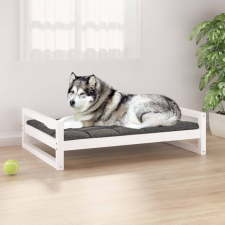 vidaXL fehér tömör fenyőfa kutyaágy 105,5x75,5x28 cm szállítóbox, fekhely kutyáknak
