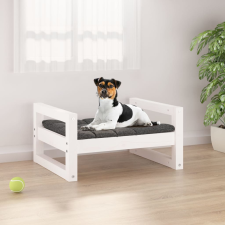 vidaXL fehér tömör fenyőfa kutyaágy 55,5x45,5x28 cm szállítóbox, fekhely kutyáknak