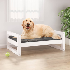 vidaXL fehér tömör fenyőfa kutyaágy 75,5x55,5x28 cm szállítóbox, fekhely kutyáknak