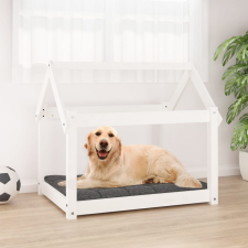 vidaXL Fehér tömör fenyőfa kutyaágy 81x60x70 cm szállítóbox, fekhely kutyáknak