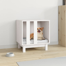 vidaXL fehér tömör fenyőfa kutyaház 50 x 40 x 52 cm szállítóbox, fekhely kutyáknak