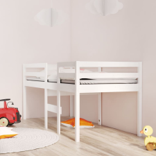 vidaXL fehér tömör fenyőfa magasított ágy 80x200 cm ágy és ágykellék