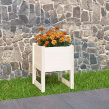 vidaXL fehér tömör fenyőfa növénytartó 40 x 40 x 52,5 cm kerti dekoráció