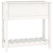 vidaXL fehér tömör fenyőfa növénytartó polccal 82,5x34,5x81 cm (823760) kerti tárolás