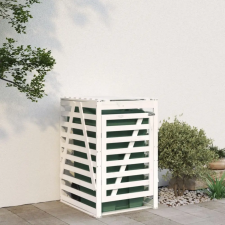 vidaXL fehér tömör fenyőfa szemeteskuka tároló 84x90x128,5 cm kerti tárolás