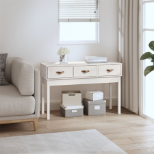 vidaXL fehér tömör fenyőfa tálalóasztal 114x40x75 cm bútor