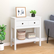 vidaXL fehér tömör fenyőfa tálalóasztal 75 x 35 x 75 cm bútor