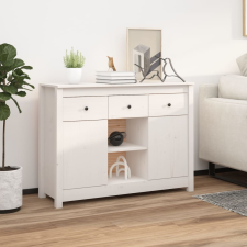 vidaXL fehér tömör fenyőfa tálalószekrény 100 x 35 x 74,5 cm bútor