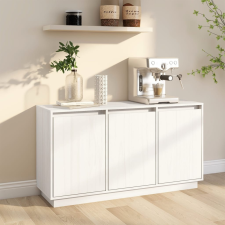 vidaXL fehér tömör fenyőfa tálalószekrény 111 x 34 x 60 cm bútor