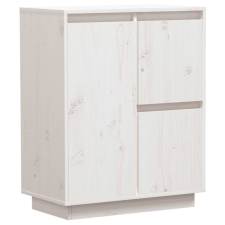 vidaXL fehér tömör fenyőfa tálalószekrény 60 x 34 x 75 cm (813391) bútor