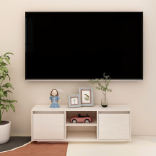 vidaXL fehér tömör fenyőfa TV-szekrény 110 x 30 x 40 cm bútor