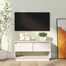 vidaXL fehér tömör fenyőfa TV-szekrény 74 x 34 x 40 cm bútor