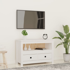 vidaXL fehér tömör fenyőfa TV-szekrény 79 x 35 x 52 cm bútor