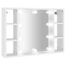 vidaXL fehér tükrös szekrény LED-ekkel 76 x 15 x 55 cm (808855) fürdőszoba bútor