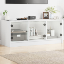 vidaXL fehér TV-szekrény üvegajtókkal 102 x 37 x 42 cm bútor