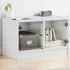 vidaXL fehér TV-szekrény üvegajtókkal 68x37x42 cm bútor