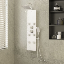 vidaXL fehér üveg zuhanypanel 25 x 47,5 x 130 cm kád, zuhanykabin
