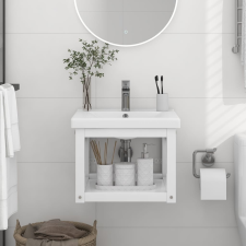 vidaXL fehér vas fürdőszobai fali mosdókagylókeret 40 x 38 x 31 cm fürdőszoba bútor