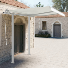 vidaXL fehér vas napellenzőrúdszett 300 x 245 cm kerti bútor