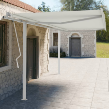 vidaXL fehér vas napellenzőrúdszett 450 x 245 cm kerti bútor
