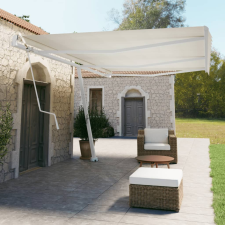vidaXL fehér vas napellenzőrúdszett 600 x 245 cm kerti bútor