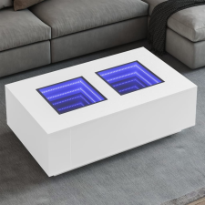 vidaXL fehér végtelen hatású LED-es dohányzóasztal 116 x 69 x 40 cm bútor