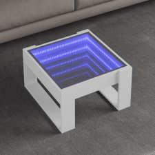 vidaXL fehér végtelen hatású LED-es dohányzóasztal 50 x 53 x 30 cm bútor