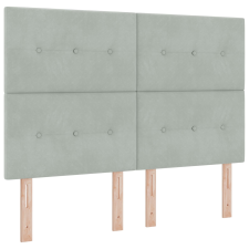vidaXL Fejtámla Gombos Kárpitozott Világosszürke 140 cm Bársony (3337828) ágy és ágykellék