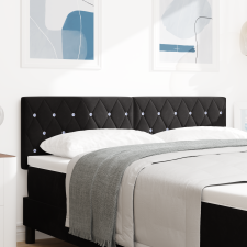 vidaXL Fejtámla Kristálygombos Ágyfej Fekete 140 cm Bársonyos ágy és ágykellék