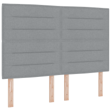 vidaXL Fejtámla vonal dizájnnal világosszürke 140 cm textil (3337684) ágy és ágykellék