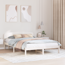 vidaXL Fejtámlás Ágykeret Fehér 150x200 cm Tömör Fenyő Fa ágy és ágykellék
