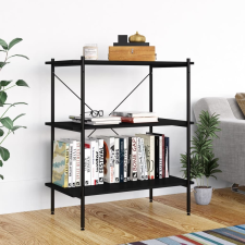 vidaXL fekete 3 szintes polcrendszer 80x40x92 cm bútor