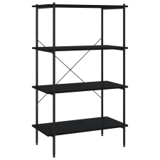 vidaXL fekete 4 szintes polcrendszer 80 x 40 x 130 cm (336343) bútor