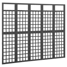 vidaXL fekete 5 paneles tömör fenyőfa térelválasztó/lugasrács 201,5x180cm (316484) bútor