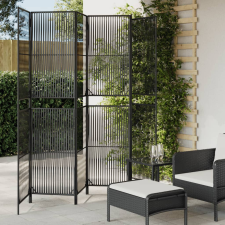 vidaXL fekete 6-paneles polyrattan térelválasztó bútor