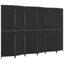 vidaXL fekete 6-paneles polyrattan térelválasztó (365352) bútor