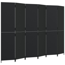 vidaXL fekete 6-paneles polyrattan térelválasztó (365368) bútor