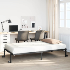 vidaXL fekete acél ágykeret matrac nélkül összecsukható 107x203 cm ágy és ágykellék