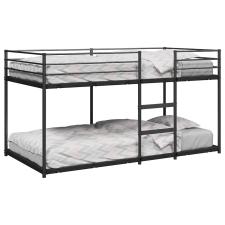 vidaXL fekete acél emeletes ágy matrac nélkül 100 x 200 cm ágy és ágykellék