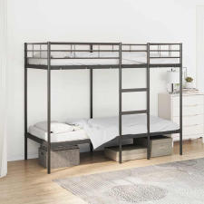 vidaXL fekete acél emeletes ágy matrac nélkül 75 x 190 cm ágy és ágykellék