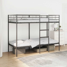 vidaXL fekete acél emeletes ágy matrac nélkül 90 x 190 cm ágy és ágykellék
